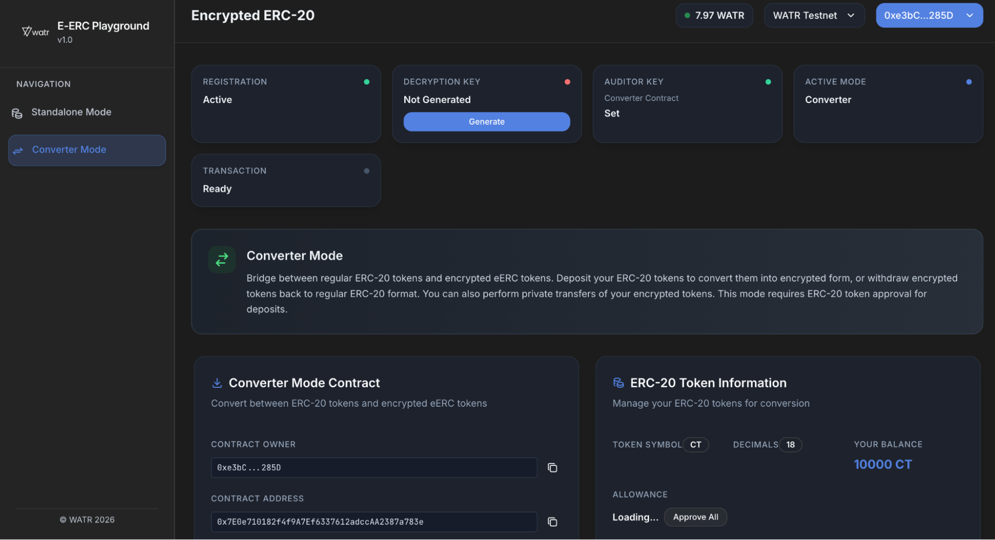 Auditor Key for Converter Mode