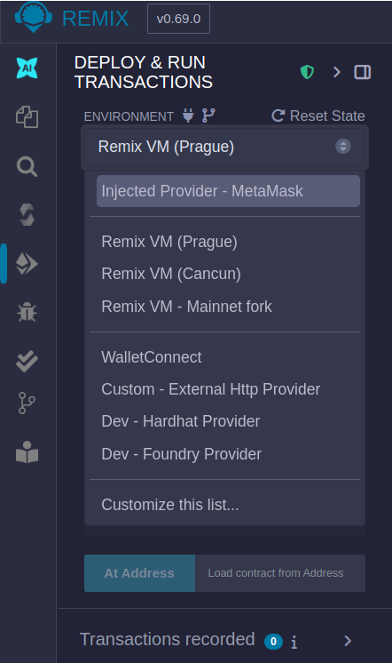 remix-metamask-connection